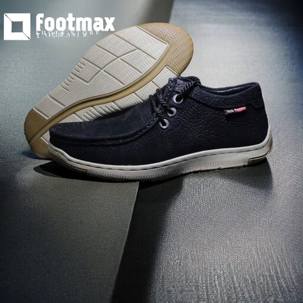 Cow leather men black casual shoes office shoes - footmax