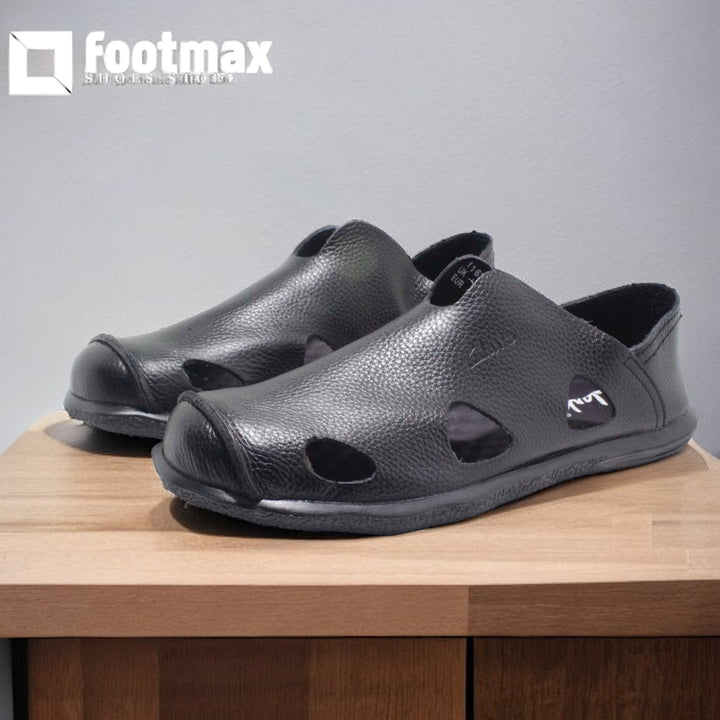 Pure leather half shoes comfortable soft leather - footmax