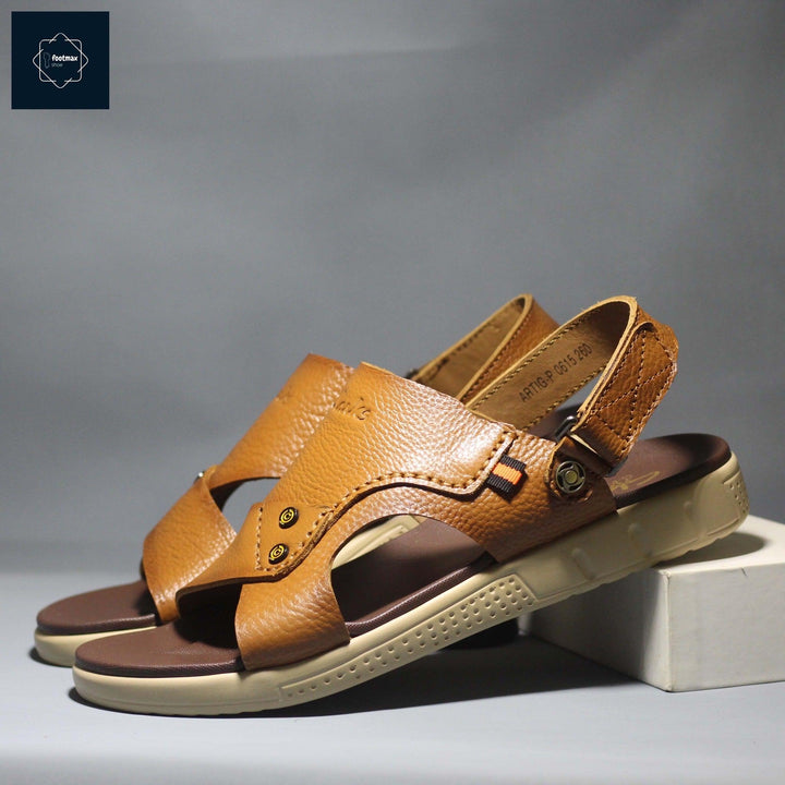 Pure leather brown leather sandals - footmax (Store description)
