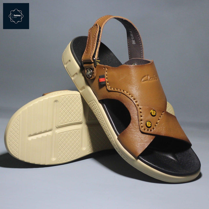 Pure leather brown leather sandals - footmax