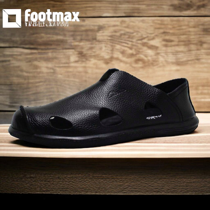 Pure leather half shoes comfortable soft leather - footmax