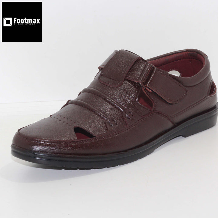 Chocolate leather shoe-cam sandals for men - footmax (Store description)