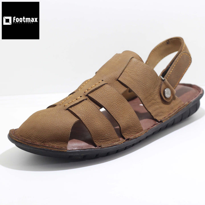 pure leather belt sandals for men flat soft paddle sandals - footmax (Store description)