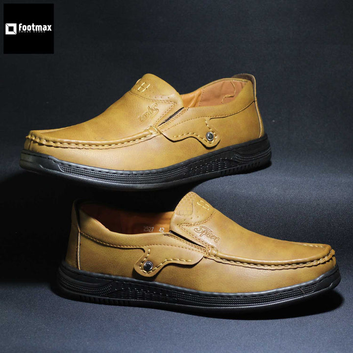 Brown leather casual shoe formen - footmax (Store description)