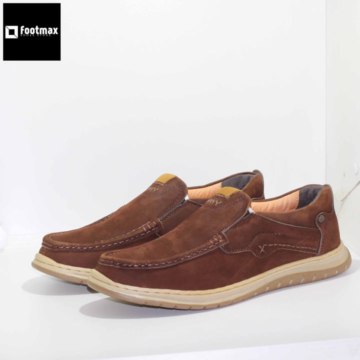 cow leather casual shoes comfortable leather made for office shoes - footmax