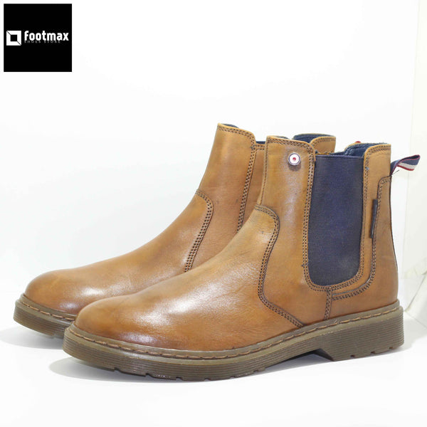 Brown leather Zipper boot shoes winter shoes comfort zone - footmax (Store description)