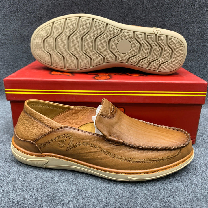 Brown Premium Leather casual shos for men office shoes - footmax (Store description)