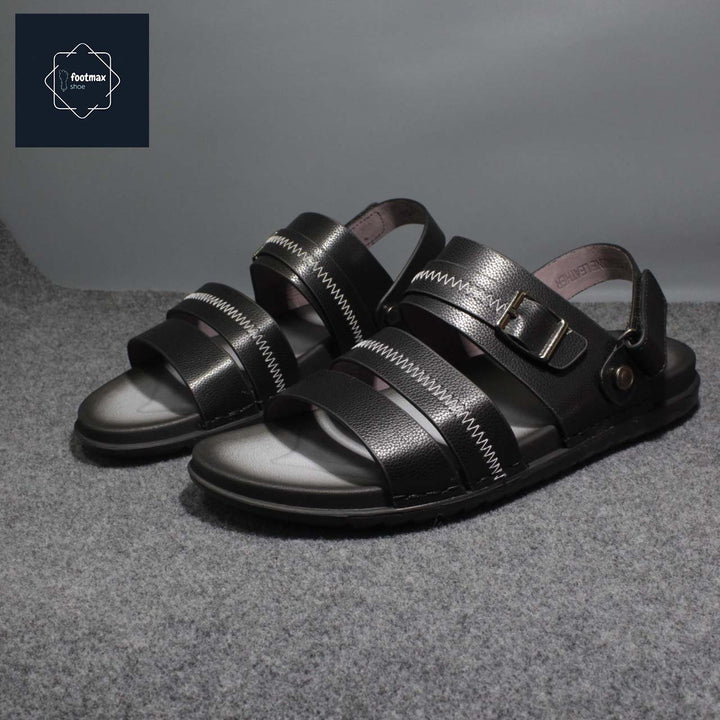 slipper sandal Leather flat sandals for men - footmax