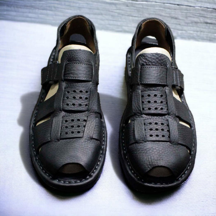 Branded leather sandals for men - footmax