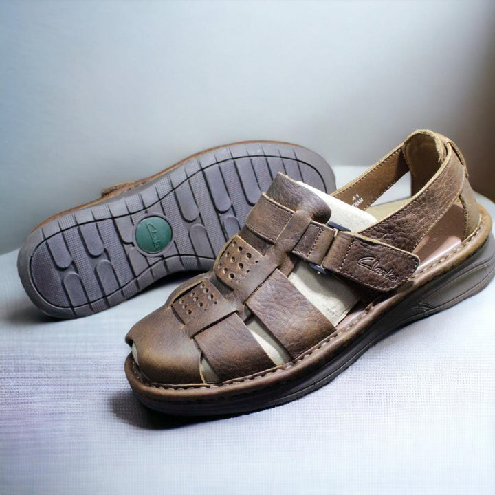 Branded leather sandals for men - footmax
